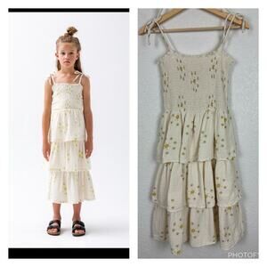 The Campamento SUNS Girls Dress Sz 7/8 Off White Cotton Summer Sun Beach Easter‎